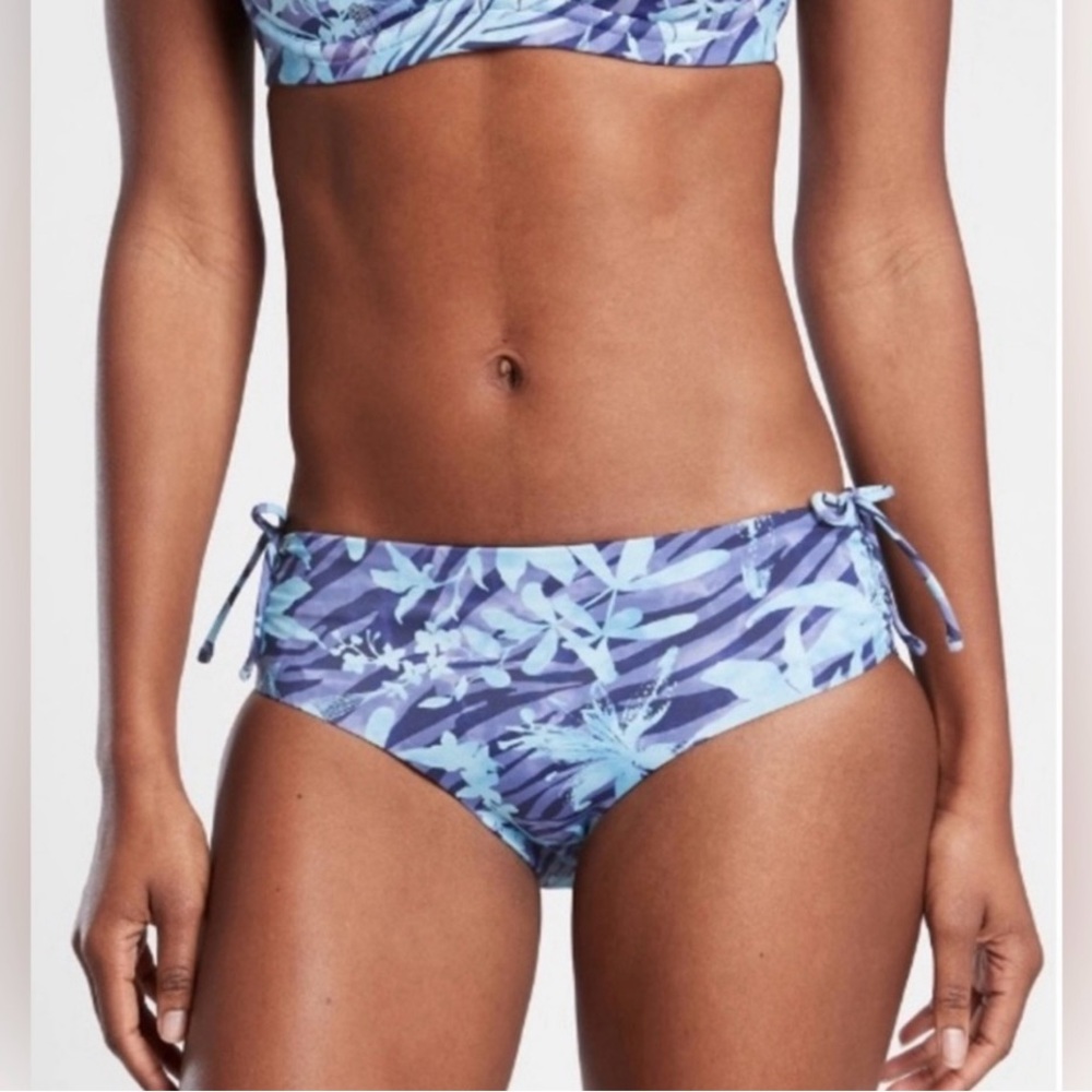 Athleta Blue Leaf Print Swim Bottom